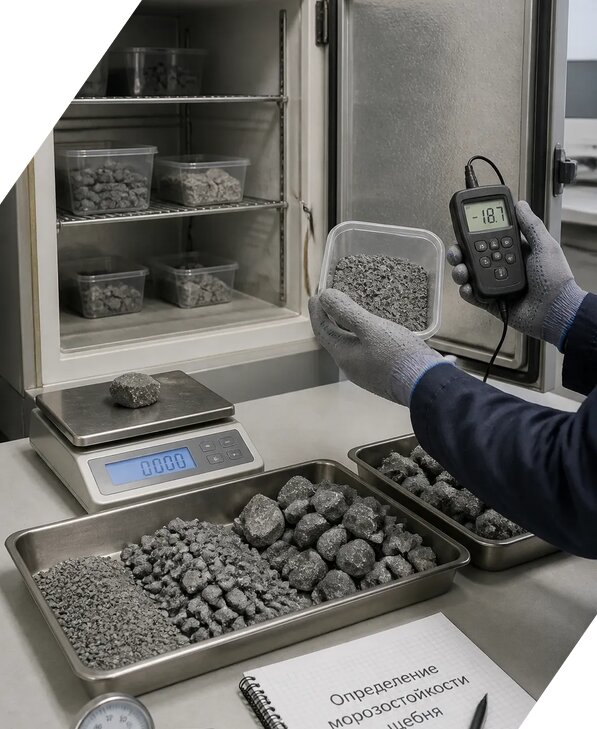 Определение морозостойкости щебня в Ачинске от 3546 р. | ЭкспертизаРоссия
