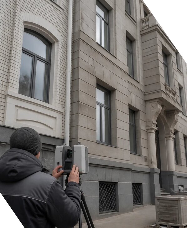 Лазерное сканирование фасадов зданий для обследования в Ачинске